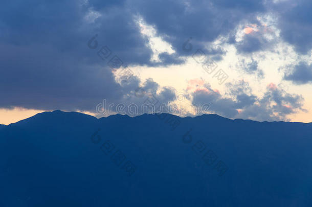 日落在上面坎格山山,达利,云南云南省份