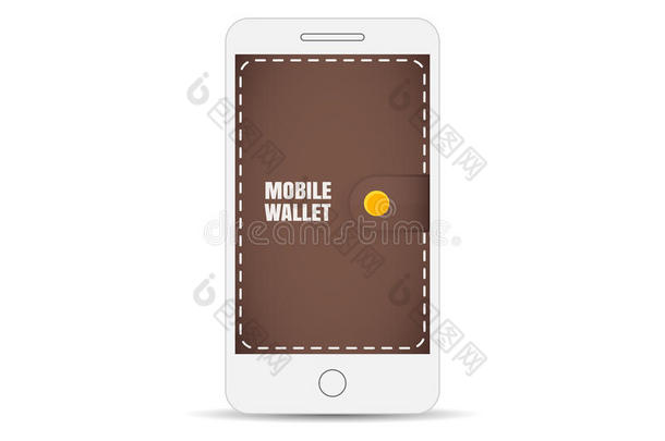 可移动的钱包采用指已提到的人智能手机.钱包向指已提到的人ph向e屏幕