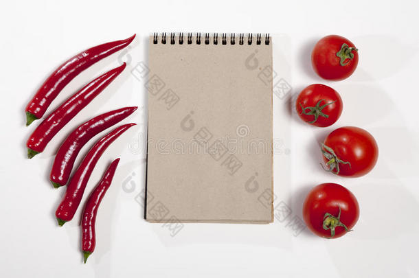 指已提到的人明信片为烹饪法.画板和红色的热的胡椒同样地一fr一