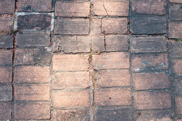 砖块块石面路石头地面质地.正方形形状人行道爸