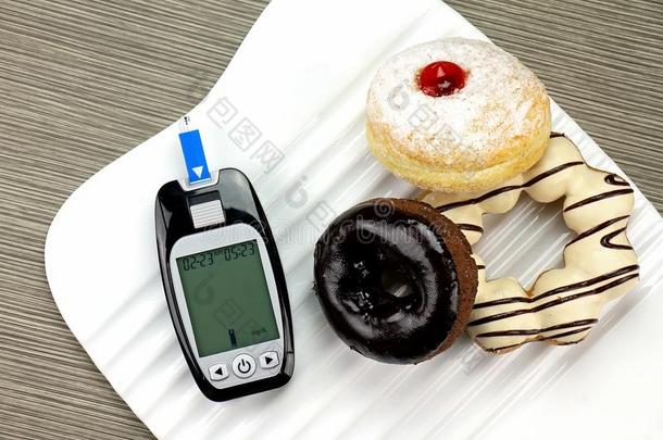 血食糖量度,<strong>糖尿病的</strong>衣物和装备,血葡萄糖计量器试验.