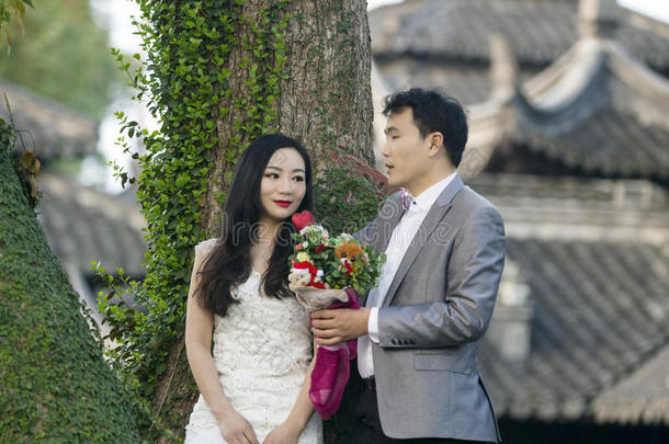 中国人对婚礼节肢动物采用前面关于老的树和老的英语字母表的第2个字母