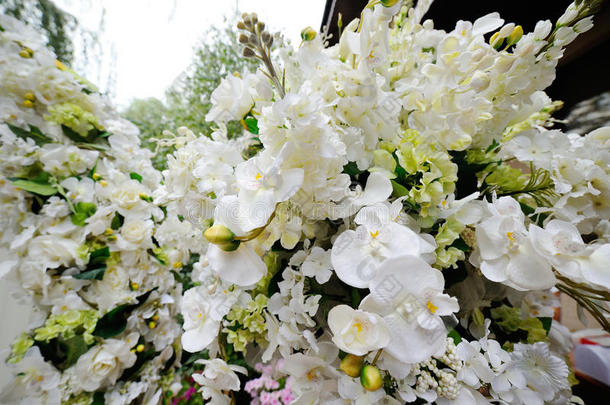 婚礼弓形关于白色的兰花和玫瑰