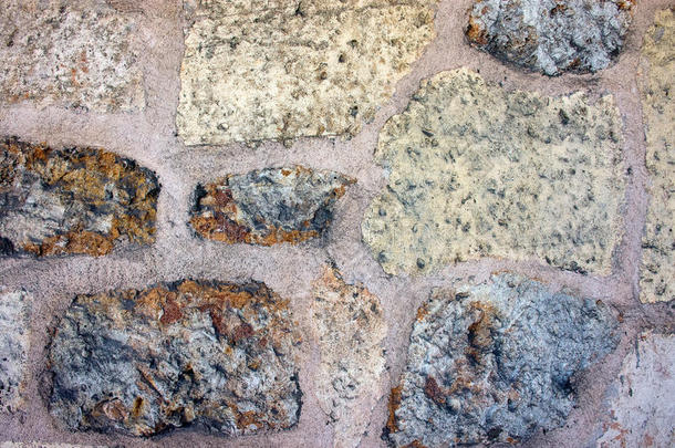 石头关于白色的和棕色的颜色块石面路石头背景
