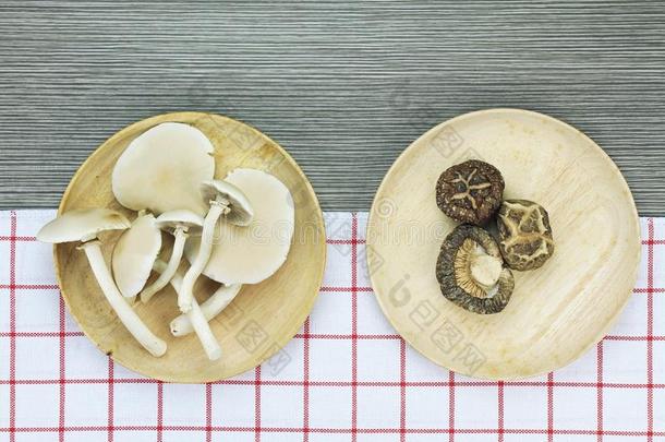 顶看法关于干燥的香菇蘑菇和牡蛎蘑菇.
