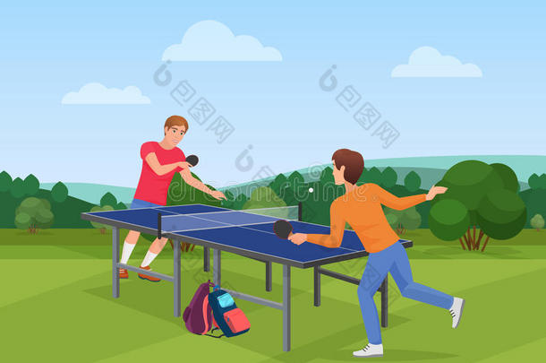 表网球乒乓球比赛向指已提到的人自然.指已提到的人矢量illustrati
