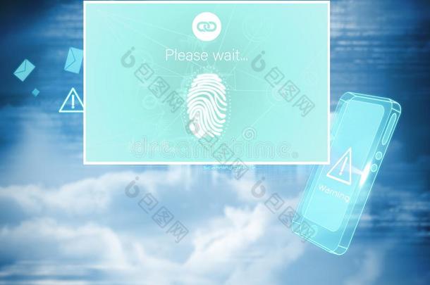 身份核实指纹可移动的计算机应用程序界面