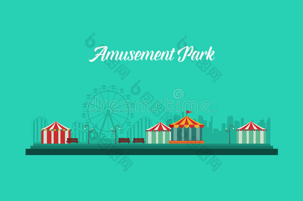 背景娱乐公园和狂欢节