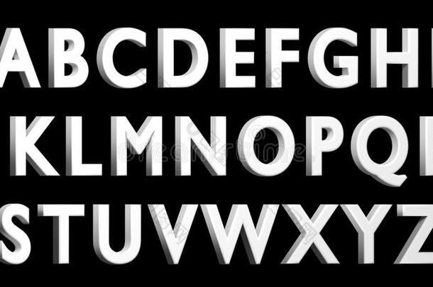 英语字母表,3英语字母表中的第四个字母白色的字体,大写字母盘.隔离的,容易的向我们