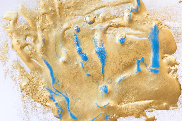 蓝色和金液体质地.H和疲惫的大理石花纹背景.采用
