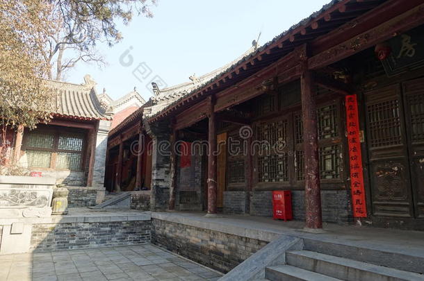 传统的建筑物在新少林寺庙
