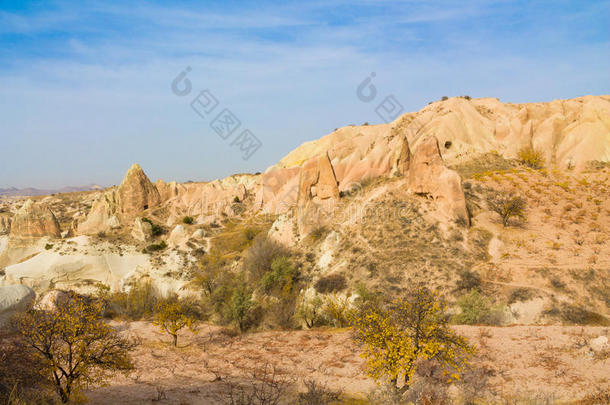 卡帕多奇亚岩石形成采用秋