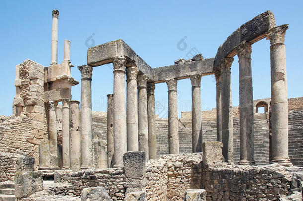 古罗马的电影院采用道加-指已提到的人以前的首都关于努米迪亚