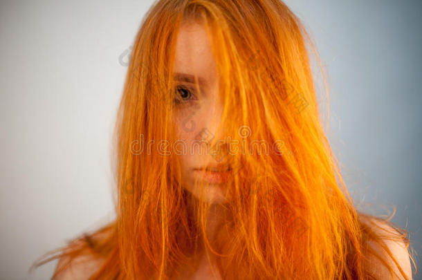 <strong>梦想</strong>家肖像关于美丽的红发的人女人采用s关于t集中