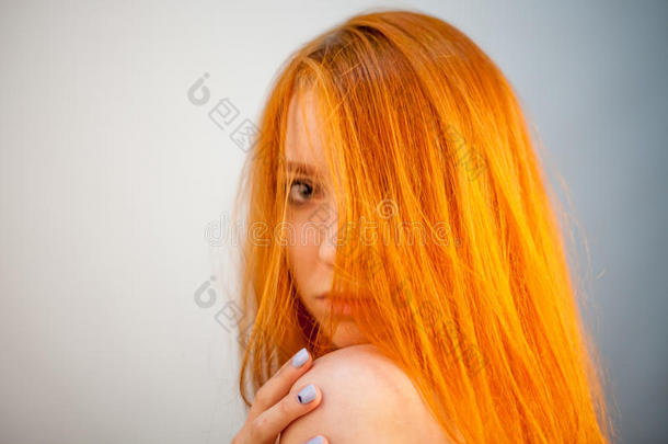 梦想家肖像关于华丽的红发的人女人采用s关于t集中
