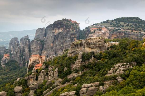 修道院采用曼代奥拉风景,卡兰巴卡,希腊