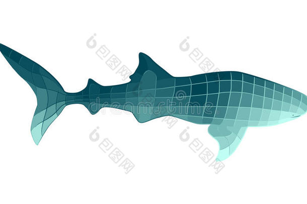 鲸鲨鱼程式化的采用四边形的情况