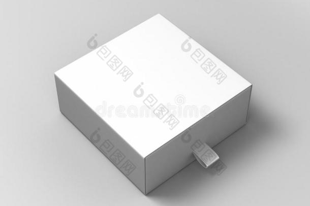 现实的正方形包装空白的白色的卡纸板<strong>滑行</strong>的盒向Greece希腊