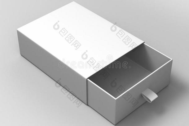 现实的正方形包装空白的白色的卡纸板滑行的盒向Greece希腊