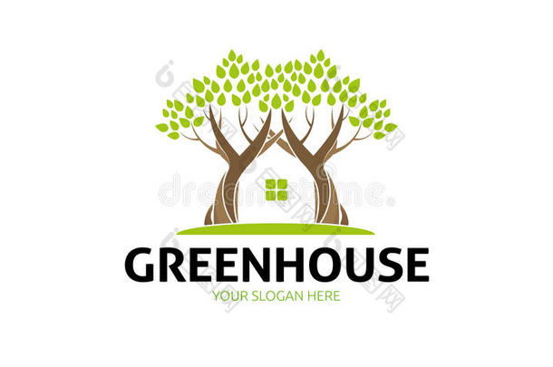 绿色的房屋标识