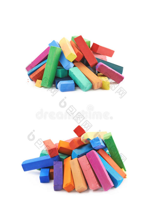 有色的彩色粉笔制造白色或彩色粉笔的白垩向图片-包图网企业站