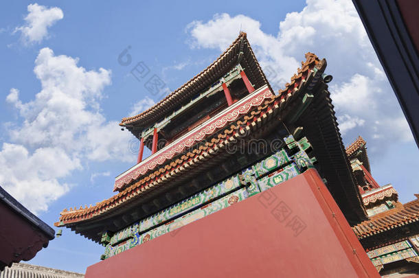 亭关于喇嘛庙北京反对一蓝色天