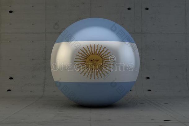 阿根廷旗球偶像隔离的采用具体的房间