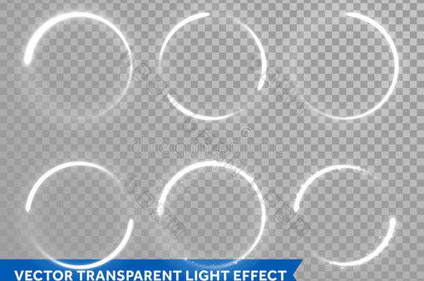 光圆发出光影响向矢量透明的背景