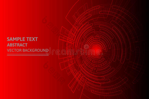 红色的科技背景矢量和复制品空间