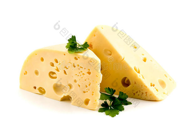奶酪和西芹向一白色的b一ckground