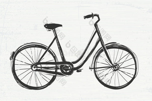 手疲惫的草图说明关于自行车.