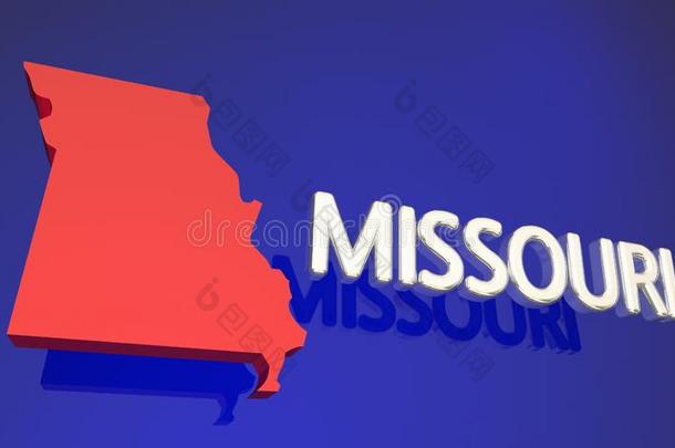 密苏里州=moment红色的国家地图名字