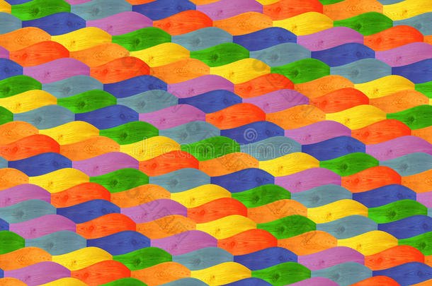 质地从木制的多彩的以图形和数字表示的波状的板