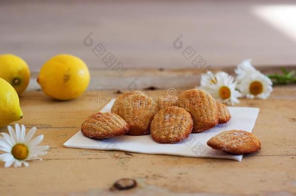 详述关于法国的甜的自家制的糕点曼德勒因和柠檬泽斯
