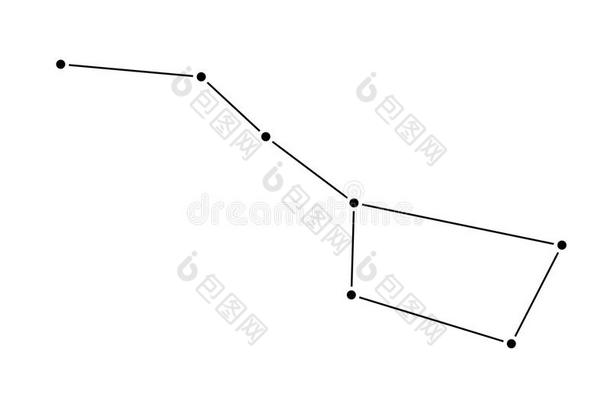 大的浸渍者<strong>星座</strong>隔离的向白色的背景.大熊<strong>星座</strong>人名