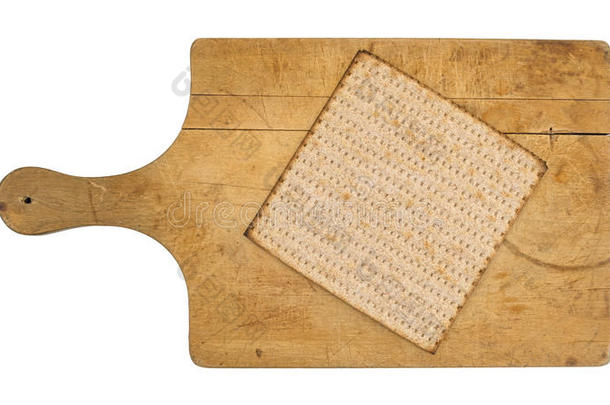 全部的小麦犹太逾越节薄饼薄脆饼干向一老的锋利的板