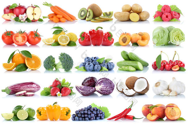 成果和蔬菜收集隔离的桔子<strong>苹果</strong>浆果英语字母表的第7个字母