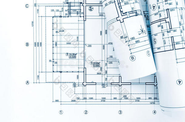 建筑师工作场所和名册关于蓝图和技术的拉迪