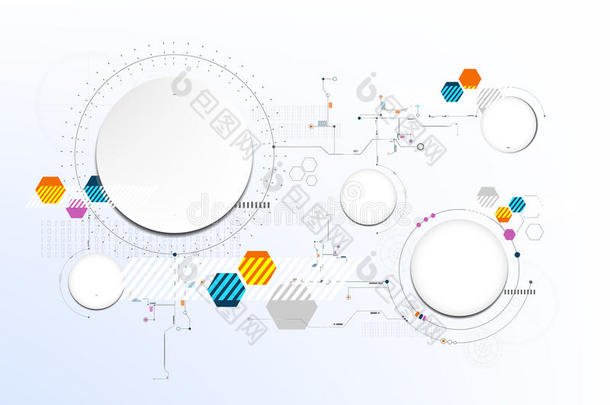 技术上的抽象的现代的数字的板艺术背景vectograp矢量图