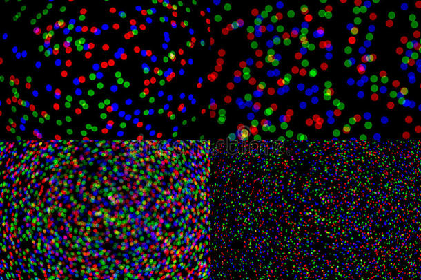 放置关于自然的三原色红绿兰彩色值透镜污迹向黑暗的背景