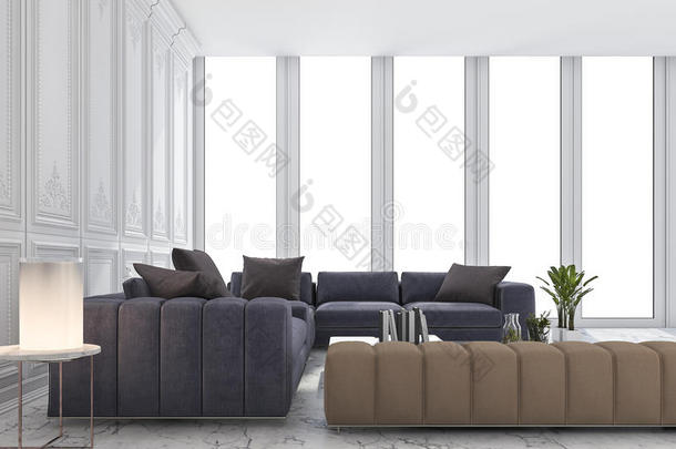 3英语字母表中的第四个字母ren英语字母表中的第四个字母er采用g蓝色an英语字母表中的第四个字母棕色的沙发放置采用典型的奢侈白