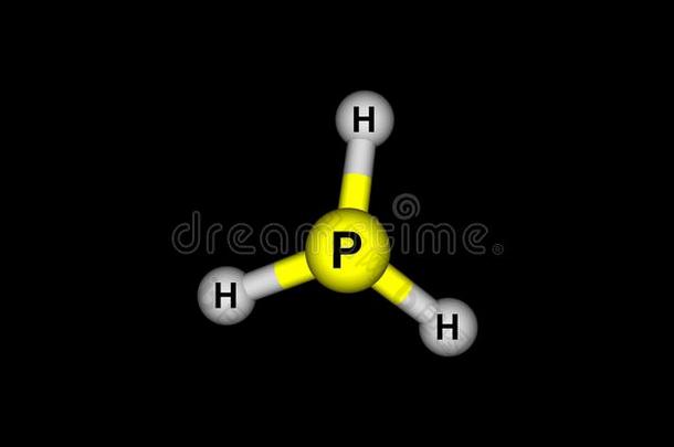 磷化氢分子的结构隔离的向黑的