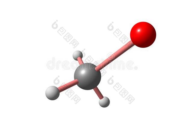 溴甲烷分子的结构隔离的向白色的