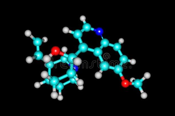 奎宁分子的结构隔离的向黑的