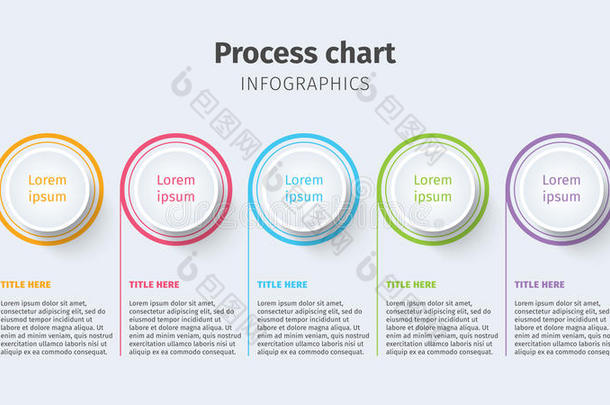 商业过程图表信息图表和步圆.圆形的
