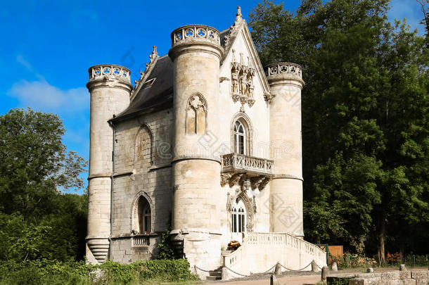 指已提到的人城堡关于指已提到的人白色的女王,Coye森林,皮卡第大区,法国.