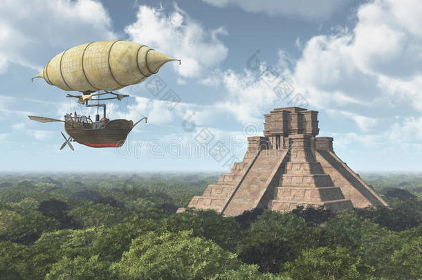 幻想飞艇和玛雅人的庙