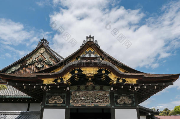 花式字体的屋顶关于尼乔城堡采用京都.