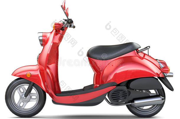 红色的典型的意大利人<strong>小型</strong>摩托车