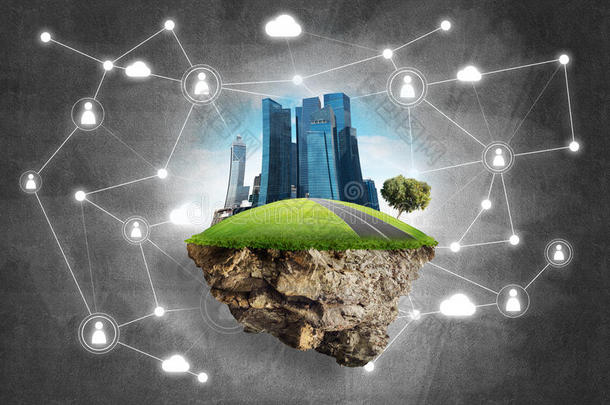 观念关于现代的网络化科技和economy经济绿色的建筑
